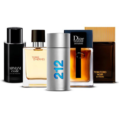 Combination of 5 men's perfumes – Armani Code, Terre d'Hermès, 212 Men, Dior Homme Intense and Tom Ford Noir Extrême [100 ml each]