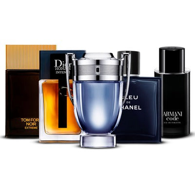 Combination of 5 men's perfumes – Tom Ford Noir Extrême, Dior Homme Intense, Invictus, Bleu de Chanel and Armani Code [100 ml each]